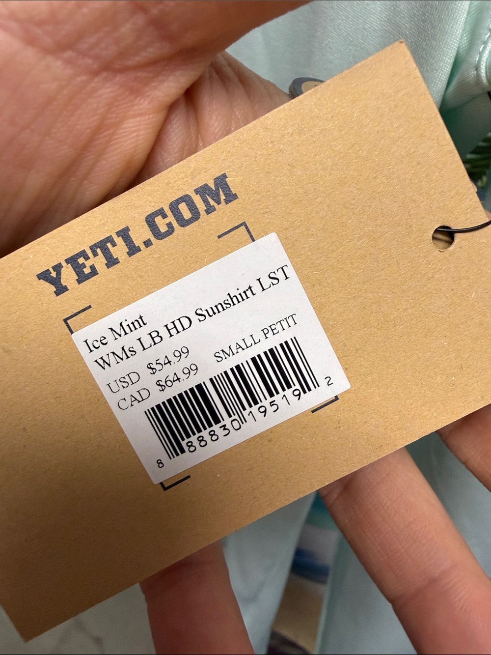 Yeti Ice Mint Green Sun Hoodie UPF 50 NWT - Picture 2 of 4